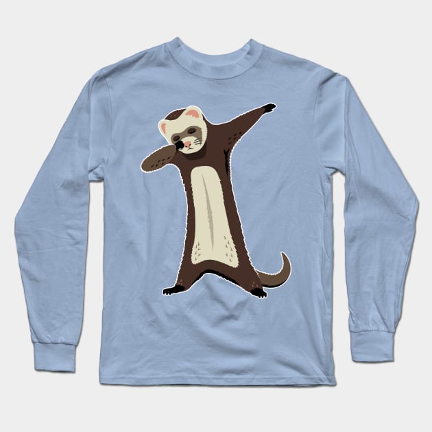 Funny Dabbing Ferret - Pet Ferret Lovers Long Sleeve T-Shirt by propellerhead